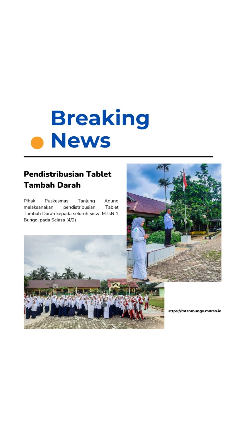 MTsN 1 Bungo Terima Kehadiran Pihak Puskesmas Tanjung Agung