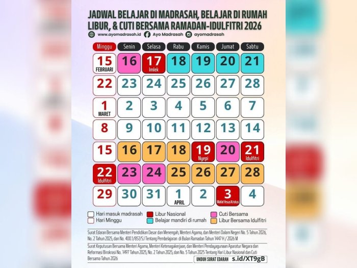 Mengacu SEB 3 Menteri, MTsN 1 Bungo Aktifkan Kembali Pembelajaran Pasca-Ramadan dan Idulfitri pada Senin, 30 Maret 2026 Mengacu SEB 3 Menteri, MTsN 1 Bungo Aktifkan Kembali Pembelajaran Pasca-Ramadan dan Idulfitri pada Senin, 30 Maret 2026