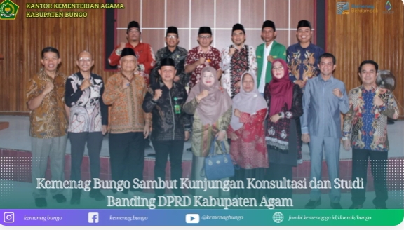 Kemenag Bungo Sambut Kunjungan Konsultasi dan Studi Banding DPRD Kabupaten Agam