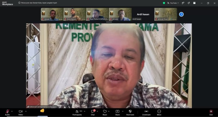 Kakanwil Kemenag Jambi Apresiasi Peluncuran Buku Jejak Langkah Ayah