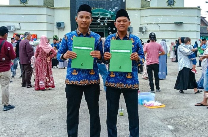 Kepala MTsN 1 Bungo Sampaikan Ucapan Selamat kepada Dua Tendik yang Dilantik Sebagai ASN PPPK Tahap II Kemenag RI 2025