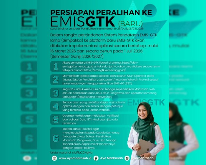 Sambut Sistem Baru, MTsN 1 Bungo Optimis Sukses Migrasi EMIS GTK