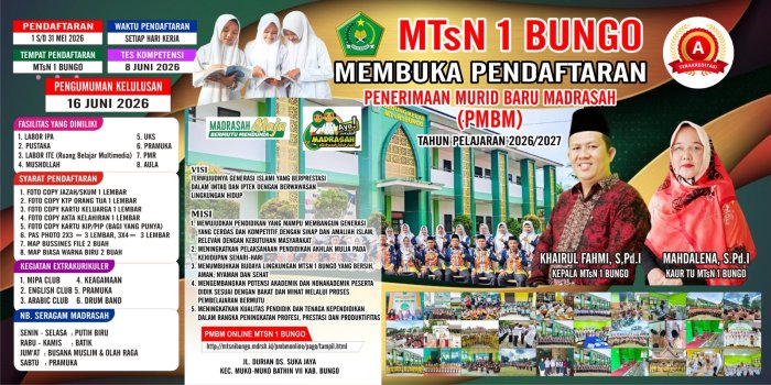 MTsN 1 Bungo Buka PMBM 2026/2027, Wujudkan Impian Pendidikan Islami Berkualitas MTsN 1 Bungo Buka PMBM 2026/2027, Wujudkan Impian Pendidikan Islami Berkualitas