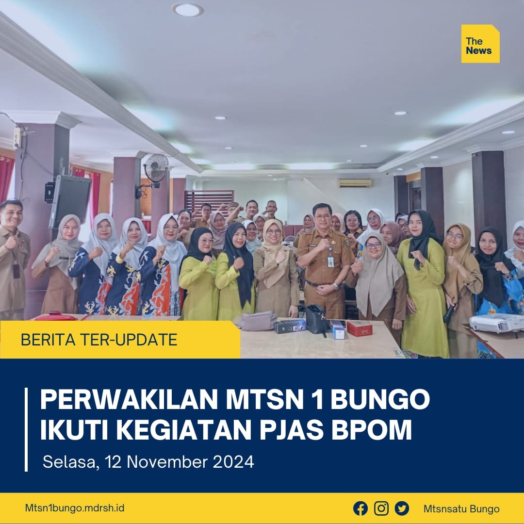 Ikuti kegiatan PJAS dari BPOM Jambi, MTsN 1 Bungo Utus Perwakilan